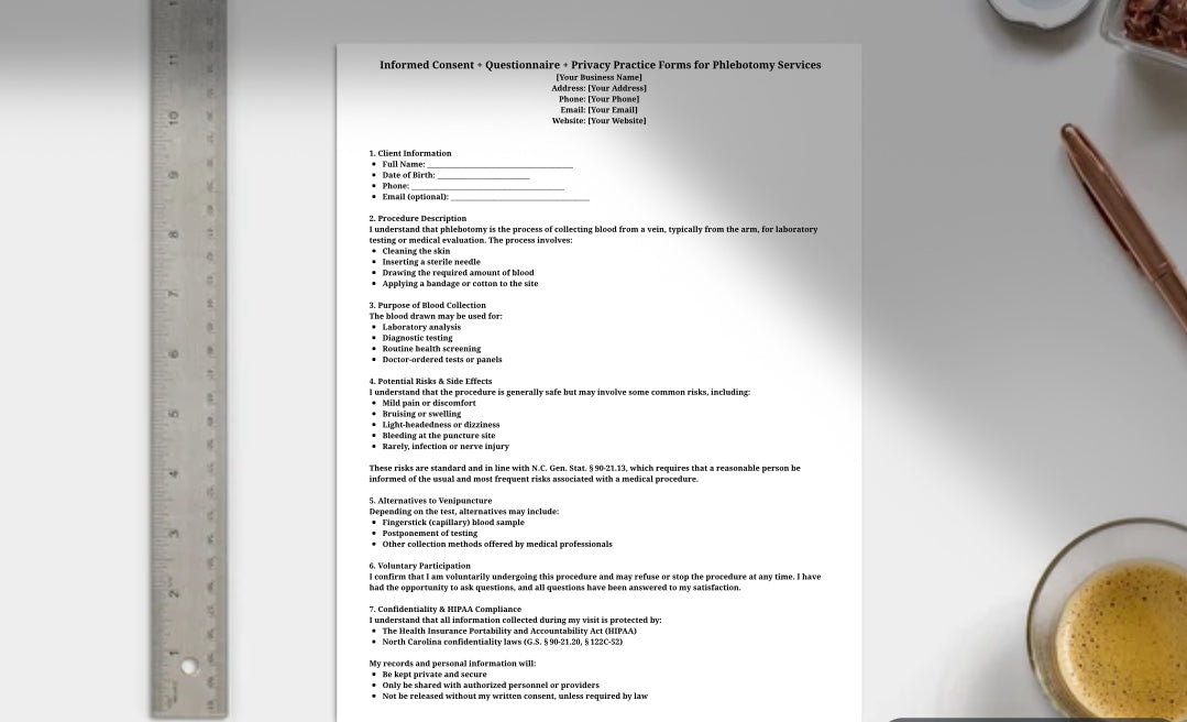 Informed Consent with Questionnaire and Privacy Notice Forms